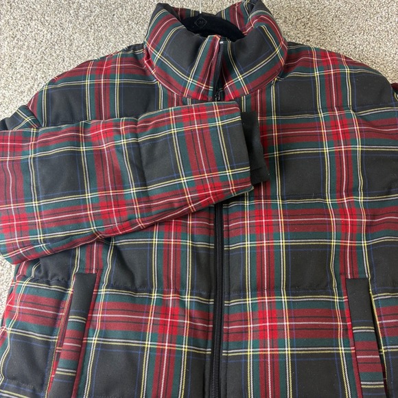 Express Womens Plaid Puffer Jacket Size S Full Zip Padded Winter Coat - Picture 1 of 8